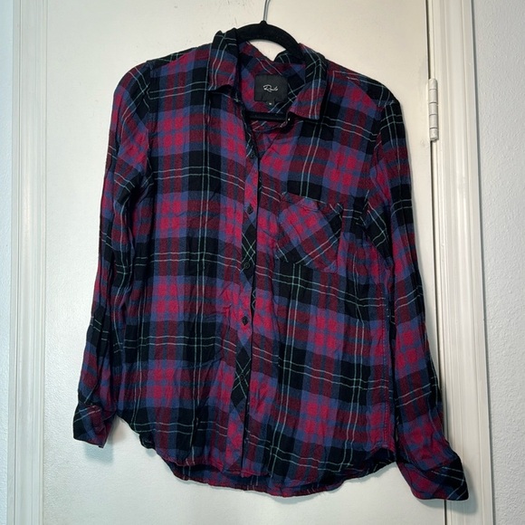 Pink and Black Rails Lightweight Fall Flannel Size Medium - Picture 1 of 6